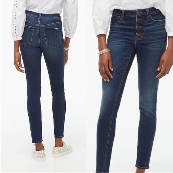 J. Crew High Rise Skinny Button Fly Jeans Sz 32